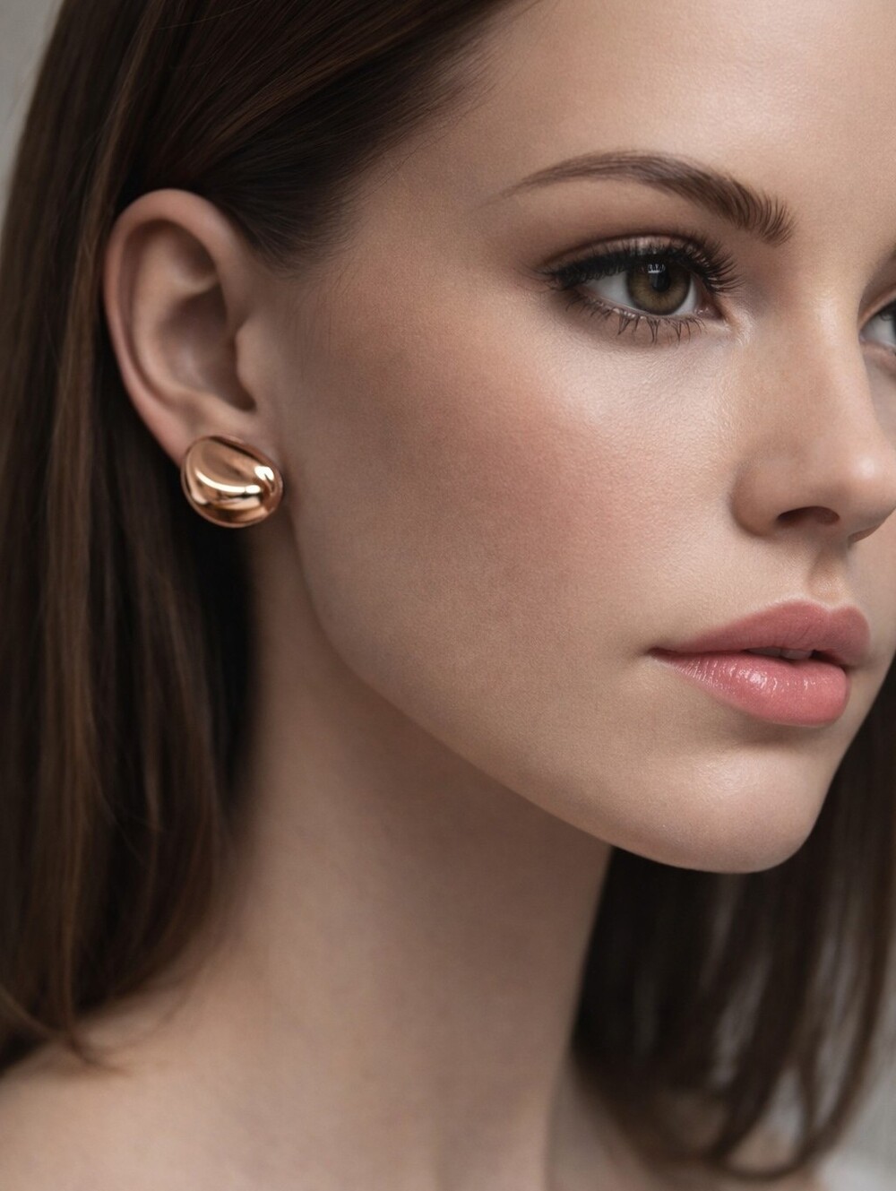 Rose Gold-Tone Teardrop Stud Earrings – Elegant Women’s Fashion Jewelry